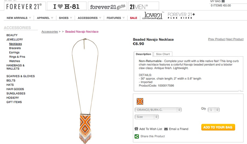 Illustration for article titled Forever 21 Didn't Get The Navajo Memo